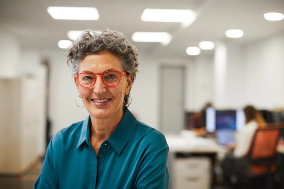 woman looking to camera