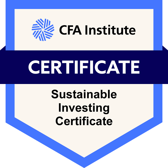 Sustainable Investing Certificate digital badge